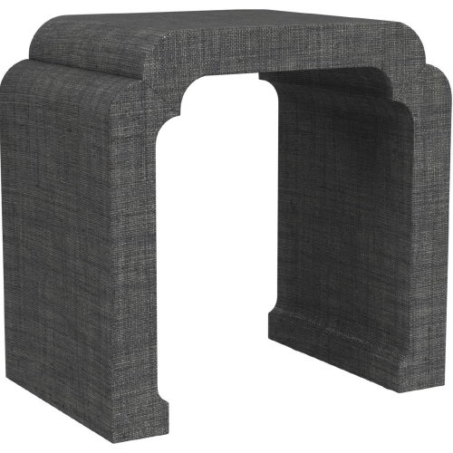 Chatham Waterfall Side Table in Charcoal Gray Raffia