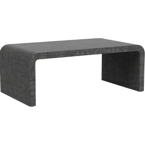 Chatham Waterfall Coffee Table in Charcoal Gray Raffia