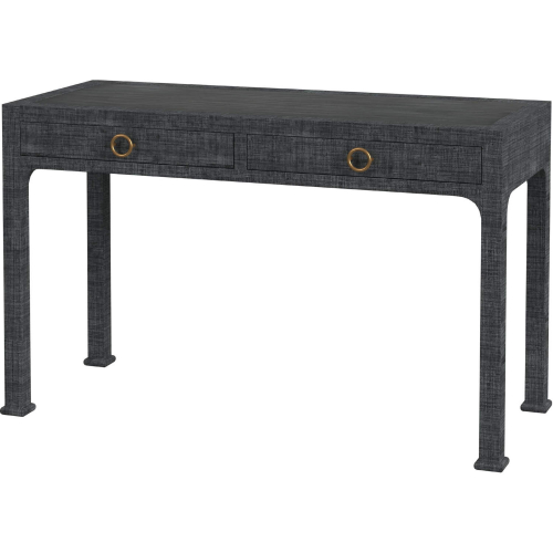 Chatham 2 Drawer Desk in Charcoal Gray Raffia