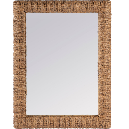 Gloucester Wall Mirror in Dark Brown Woven Banana Leaf