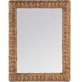 Gloucester Wall Mirror in Dark Brown Woven Banana Leaf