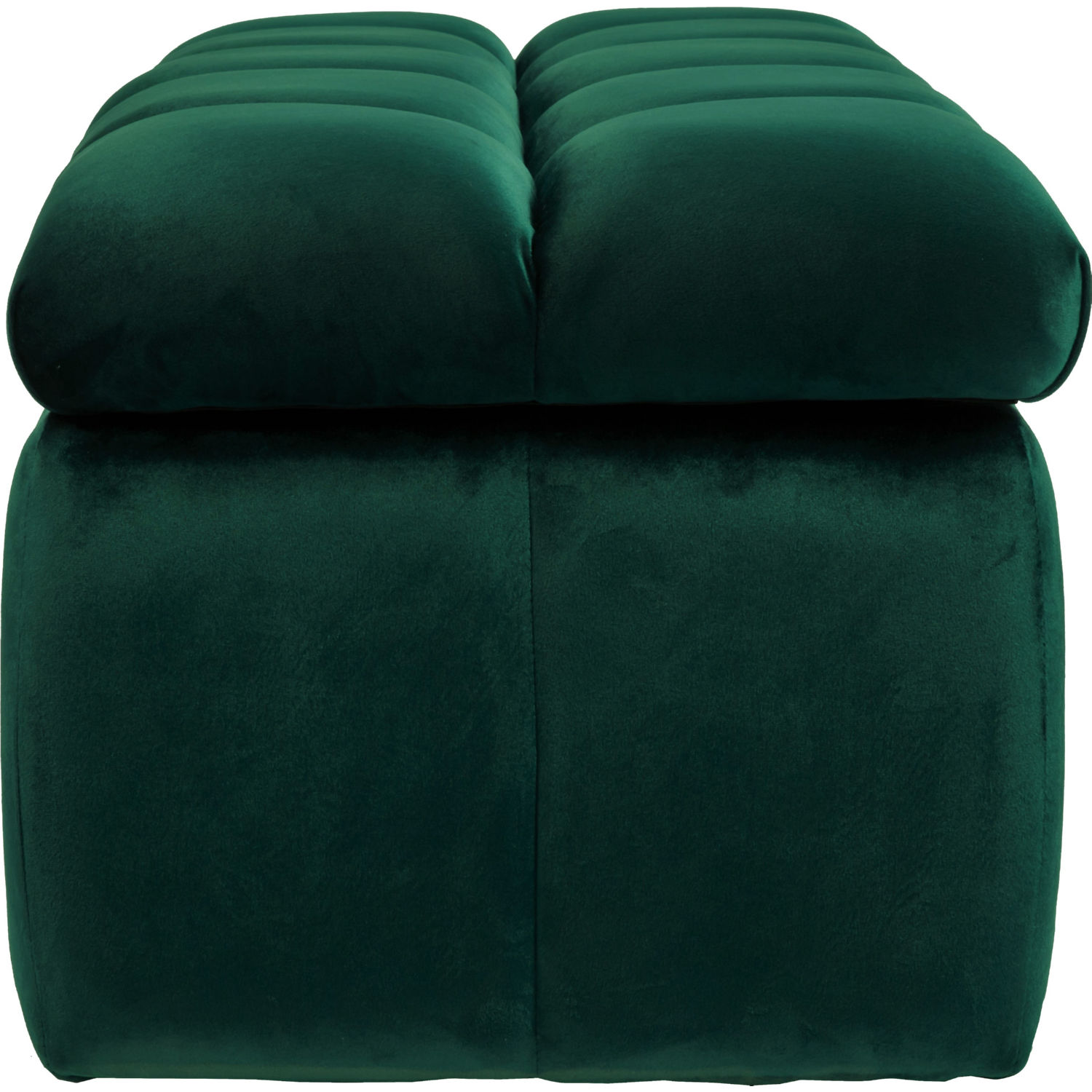 Chic Iconic FON2791-DR Chagit Storage Bench Ottoman in Tufted Green Velvet