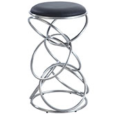 Interlocking Multi Ring Counter Stool in Black & Stainless Steel