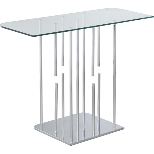 1158 Sofa Table in Glass & Polished Stainless Steel