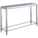 Sofa Table in Smoked Tempered Glass & Stainless