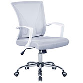 4005 Pneumatic Adjustable Office Chair in White & Grey Mesh