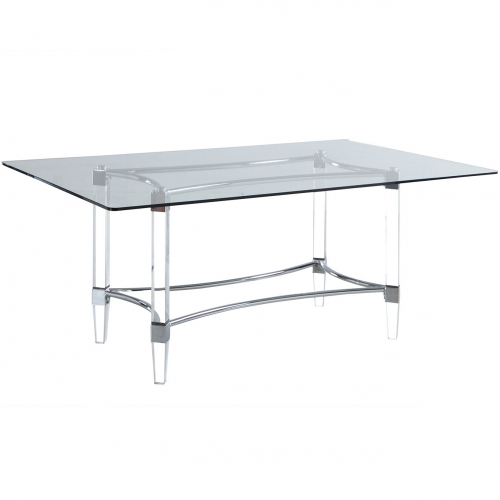 4038 60" Dining Table in Glass, Acrylic & Chrome