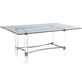 4038 60" Dining Table in Glass, Acrylic & Chrome