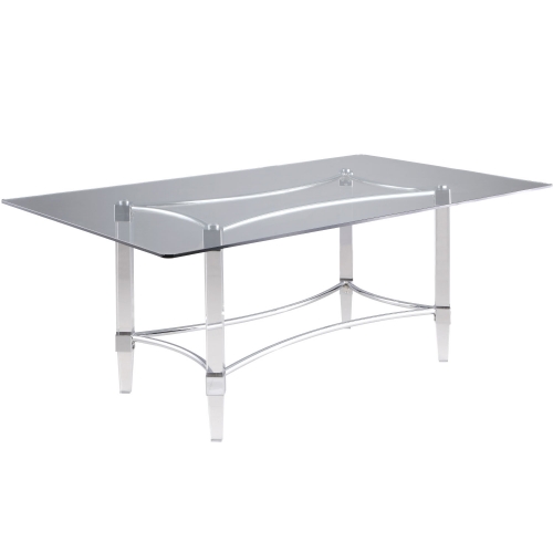 4038 72" Dining Table in Glass, Acrylic & Chrome