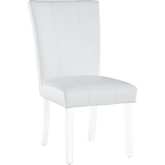 4038 Curved Back Dining Chair in White Leatherette & Acrylic (Set of 2)