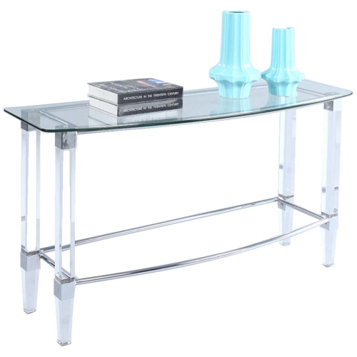 4038 Sofa Table in Chrome & Acrylic w/ Glass Top