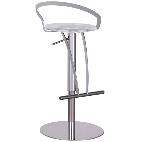 4928 Pneumatic-Adjustable Stool in Chrome & Acrylic