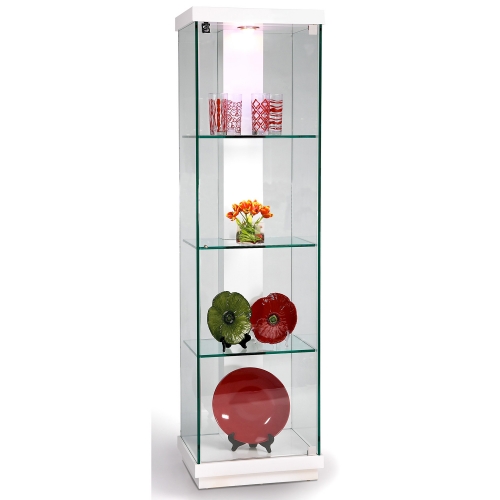 White Gloss Accent Glass Curio