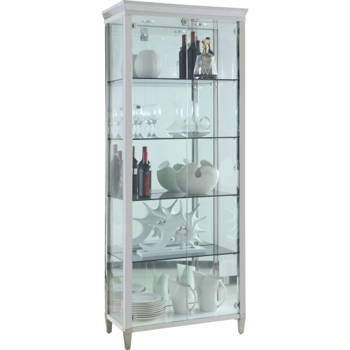 6652 Curio Cabinet in Tempered Glass& Polished Stainless