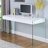 6903 Desk in Gloss White & Glass