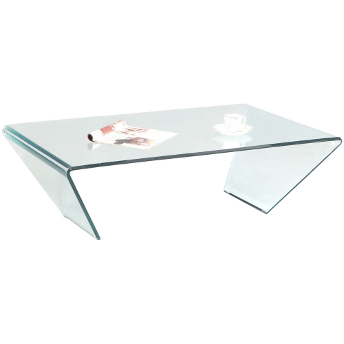 72102 Rectangle Bent Glass Coffee Cocktail Table