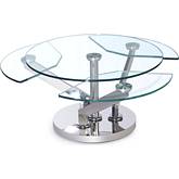 8081 Cocktail Table in Glass & Polished Stainless