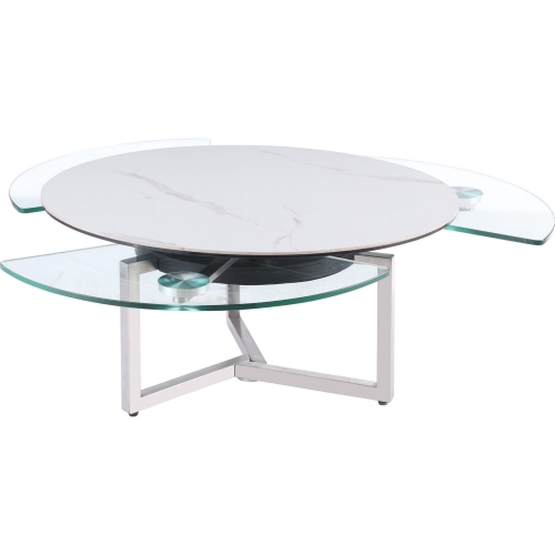 8082 Cocktail Table in Ceramic, Glass & Stainless