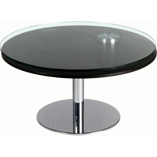 8176 Motion Coffee Cocktail Table in Glass, Merlot & Chrome