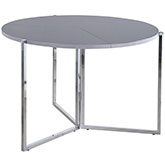 8389 43" Round Folding Dining Table in Matte & Gloss Gray