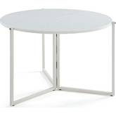 8389 43" Round Folding Dining Table in Matte & Gloss White