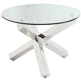 9008 Lamp End Table in Glass & Polished Stainless