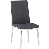 Abigail Dining Chair in Textured Ash Fabric & Chrome (Set of 4)