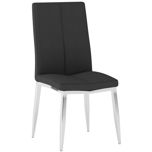 Abigail Dining Chair in Black Leatherette on Chrome Legs (Set of 4)