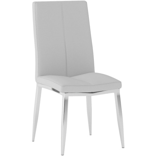 Abigail Dining Chair in Textured White Fabric & Chrome (Set of 4)