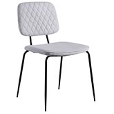 Bertha Diamond Stitch Dining Chair in Light Gray Fabric (Set of 4)