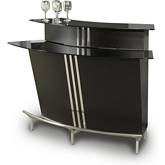 Broadway Bar in Black Glass & Stainless Steel