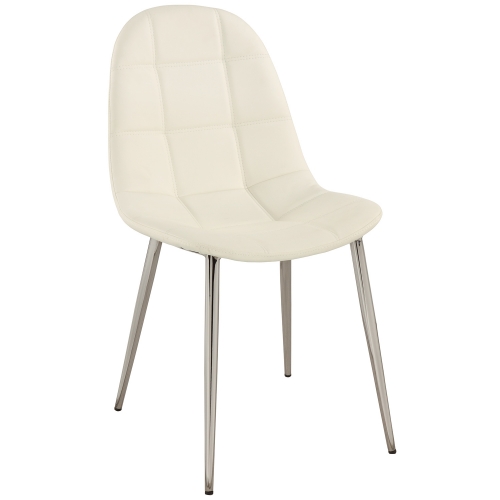 Donna Dining Chair in White Leatherette & Chrome (Set of 4)