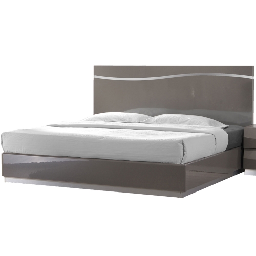 Delhi King Bed in High Gloss Gray