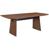 Eden 79" Double Pedestal Dining Table in Walnut Finish & Black