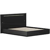 Florence Queen Bed in Gloss Black w/ LED Lighting