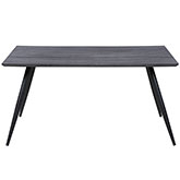 Henriet 59" Dining Table in Dark Gray Laminate Wood & Black Metal