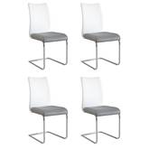 Jane Dining Chair in White & Gray Leatherette (Set of 4)