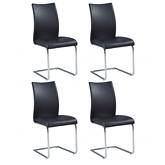 Jane Dining Chair in Black Leatherette (Set of 4)