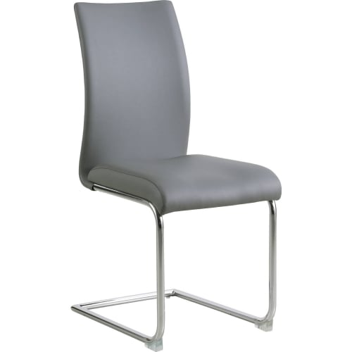 Jane Contour Cantilever Dining Chair in Gray Leatherette (Set of 4)