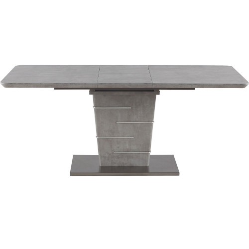 Jezebel 55" Dining Table in Brushed Stainless & Gray Melamine