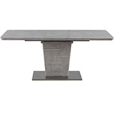 Jezebel 55" Dining Table in Brushed Stainless & Gray Melamine