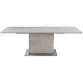 Kalinda 63" Extension Dining Table in Gray & Stainless