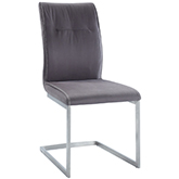 Kalinda Dining Chair in Gray Fabric & Stainless (Set of 2)