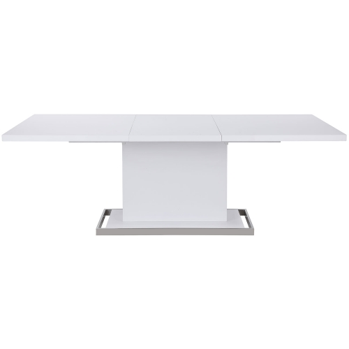 Krista 63" Extendable Dining Table in Gloss White Wood