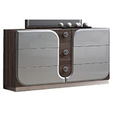 London 6 Drawer Dresser in Zebra Wood Grain Finish