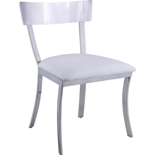 Maiden Curved Back Dining Chair in White Leatherette (Set of 2)