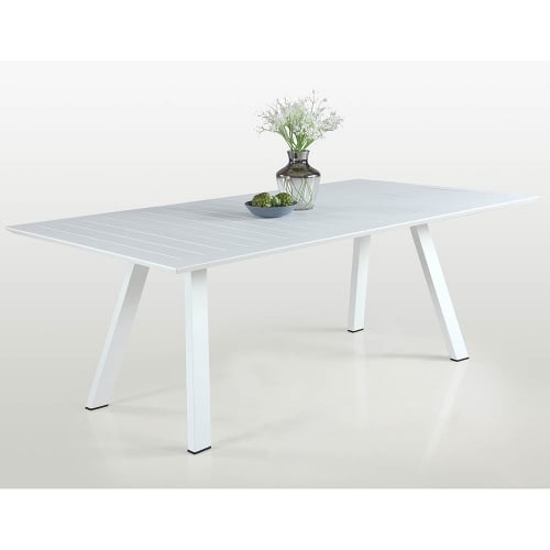 Malibu 82" Outdoor Dining Table in Matte White Aluminum