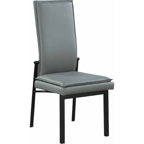 Monica Motion Back Dining Chair in Gray Leatherette (Set of 2)