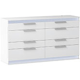 Moscow 8 Drawer Dresser in Gloss White