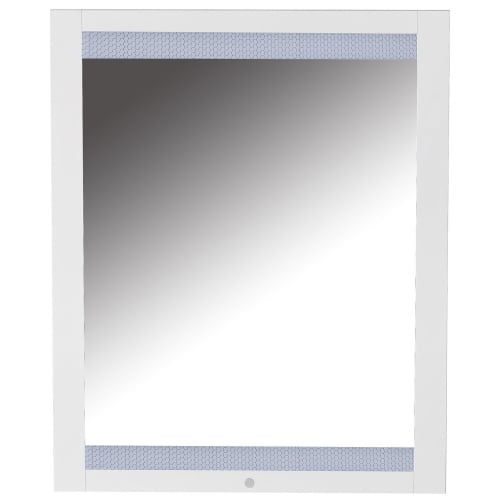 Moscow Framed Mirror w/ LED Lighting in Gloss White